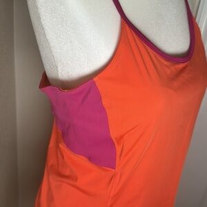 Tennis Tank in Hot Coral and Festival Fuchsia by FILA